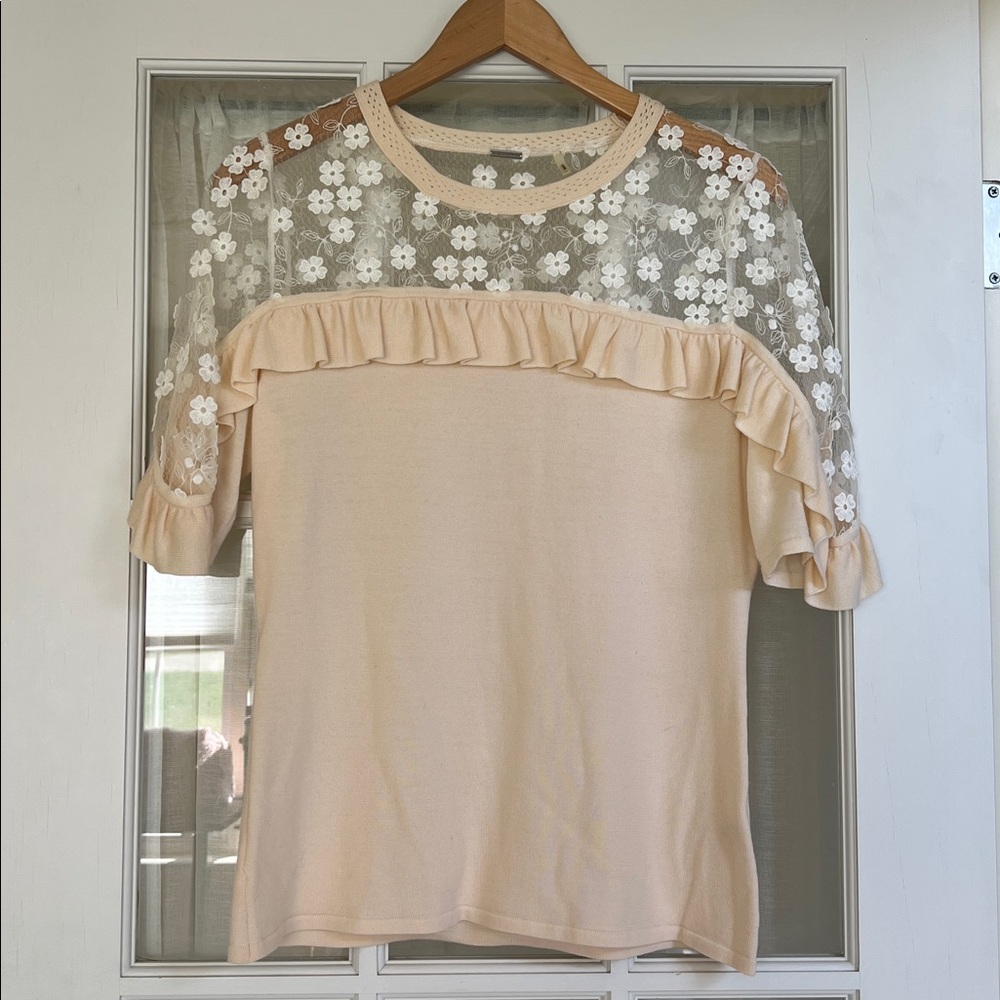 Elite Tahari Elegant Lace Sweater Blouse